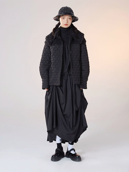 Sheep Curly Fur Large Doll Collar Cotton Jacket