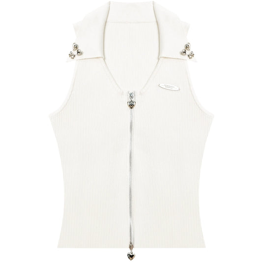 Débardeur zippé à col polo |