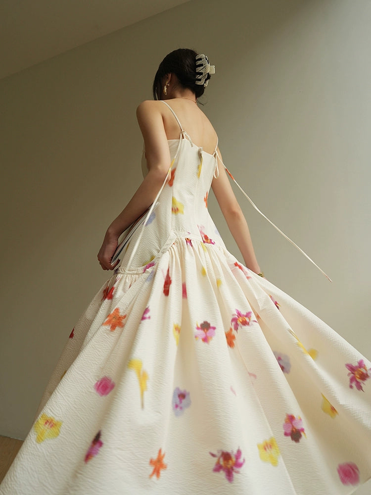 Haute Couture Print Slip Dress – Chic Vacation Fit