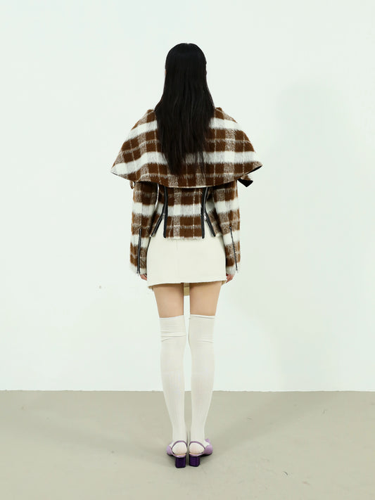 Playful Teddy Plaid Zippered Woolen Jacket