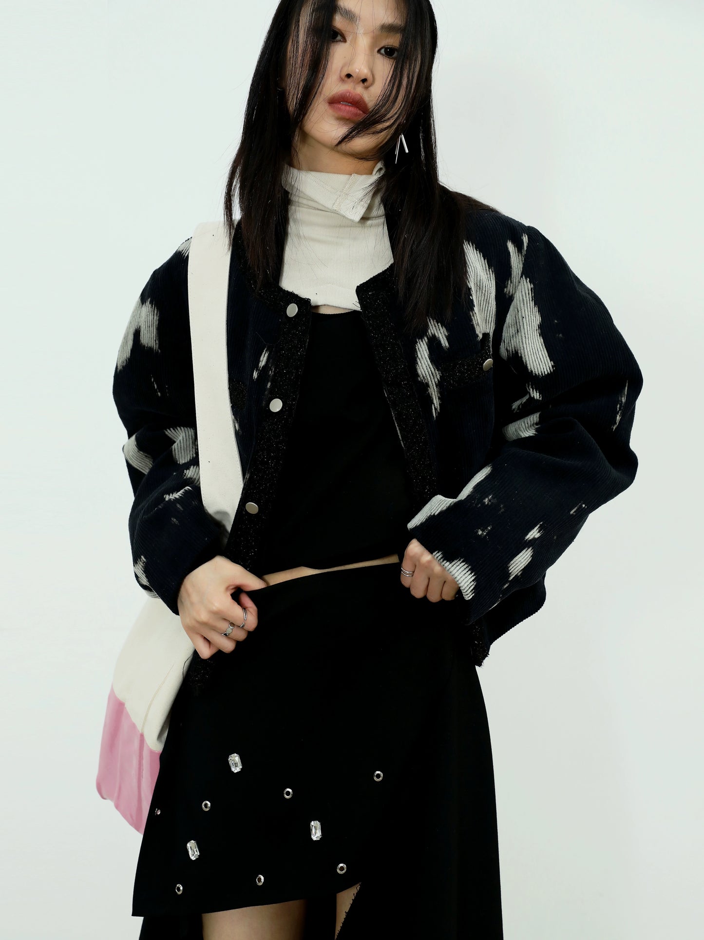 펑크 프래그런스 타이 다이 코듀로이 쇼트 코트