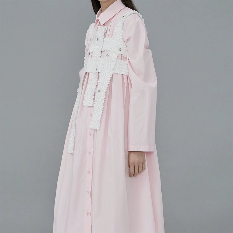 Original Metal Mesh Top with Pleated Bra and Vest