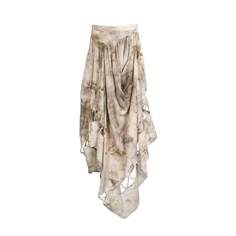 Осень коричневая сказочная юбка с высокой талией