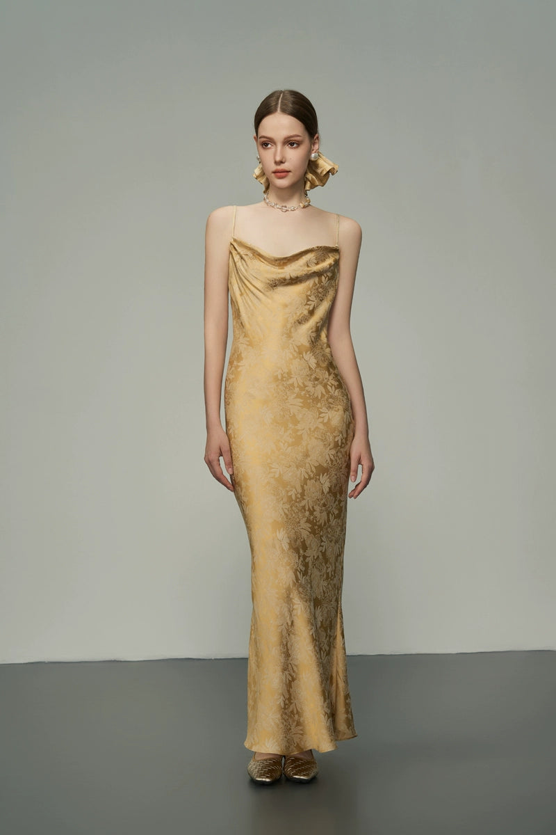 Diagonal Chinese Jacquard Dress