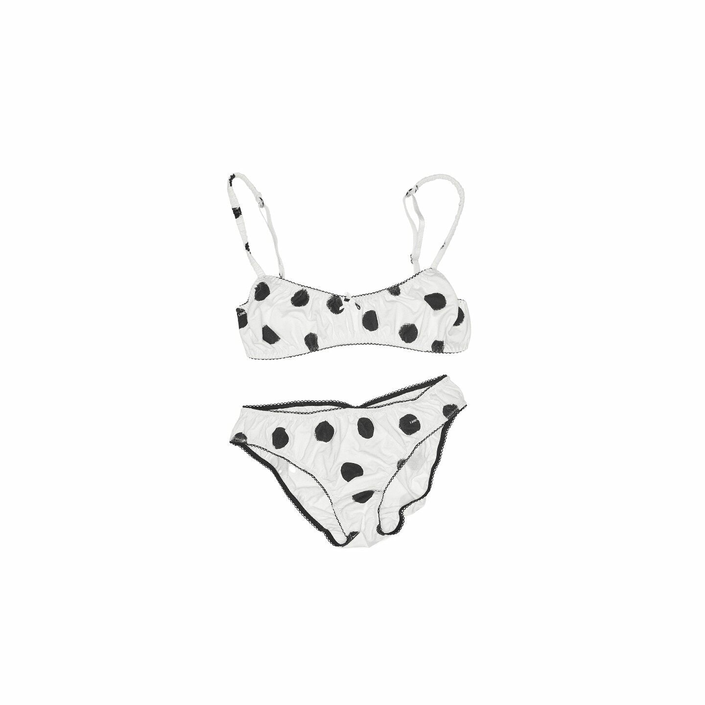 Polka Dot Lace Bralette Set