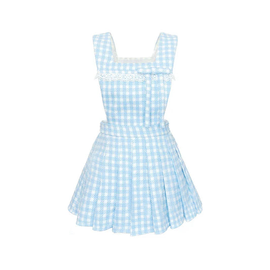 Plaid Bow Tank Top Skirt