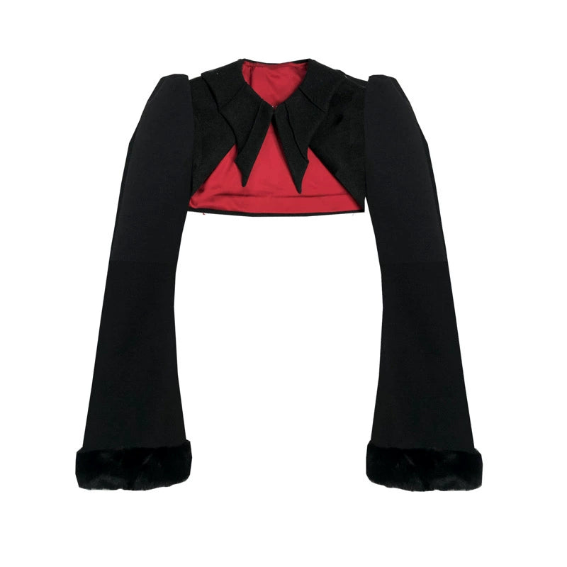 Misty Gothic Woolen Bat Neck Coat