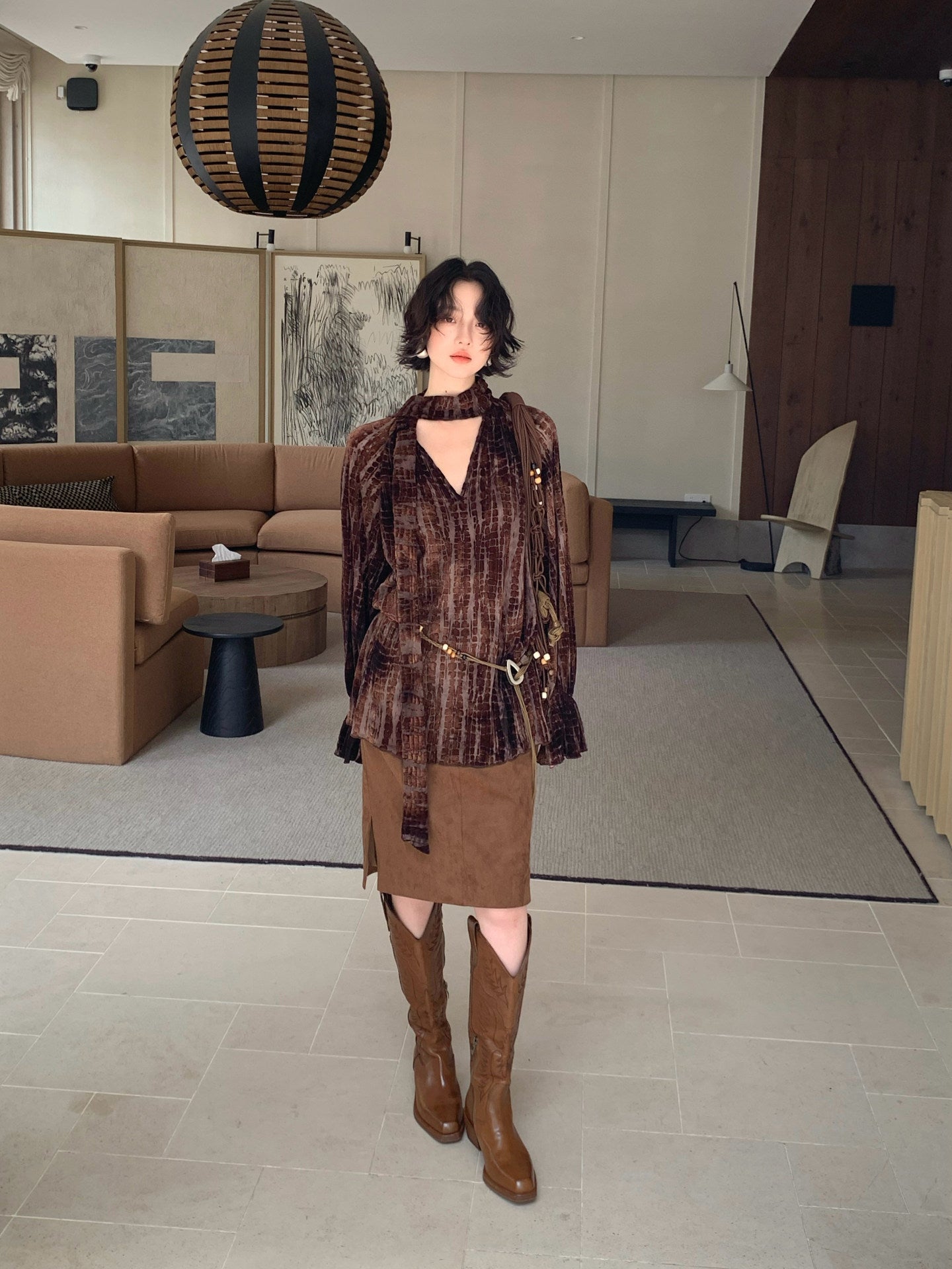 Golden Flame Tie-Dye Shirt & Tank Top Set – Hong Kong Retro Autumn Layers