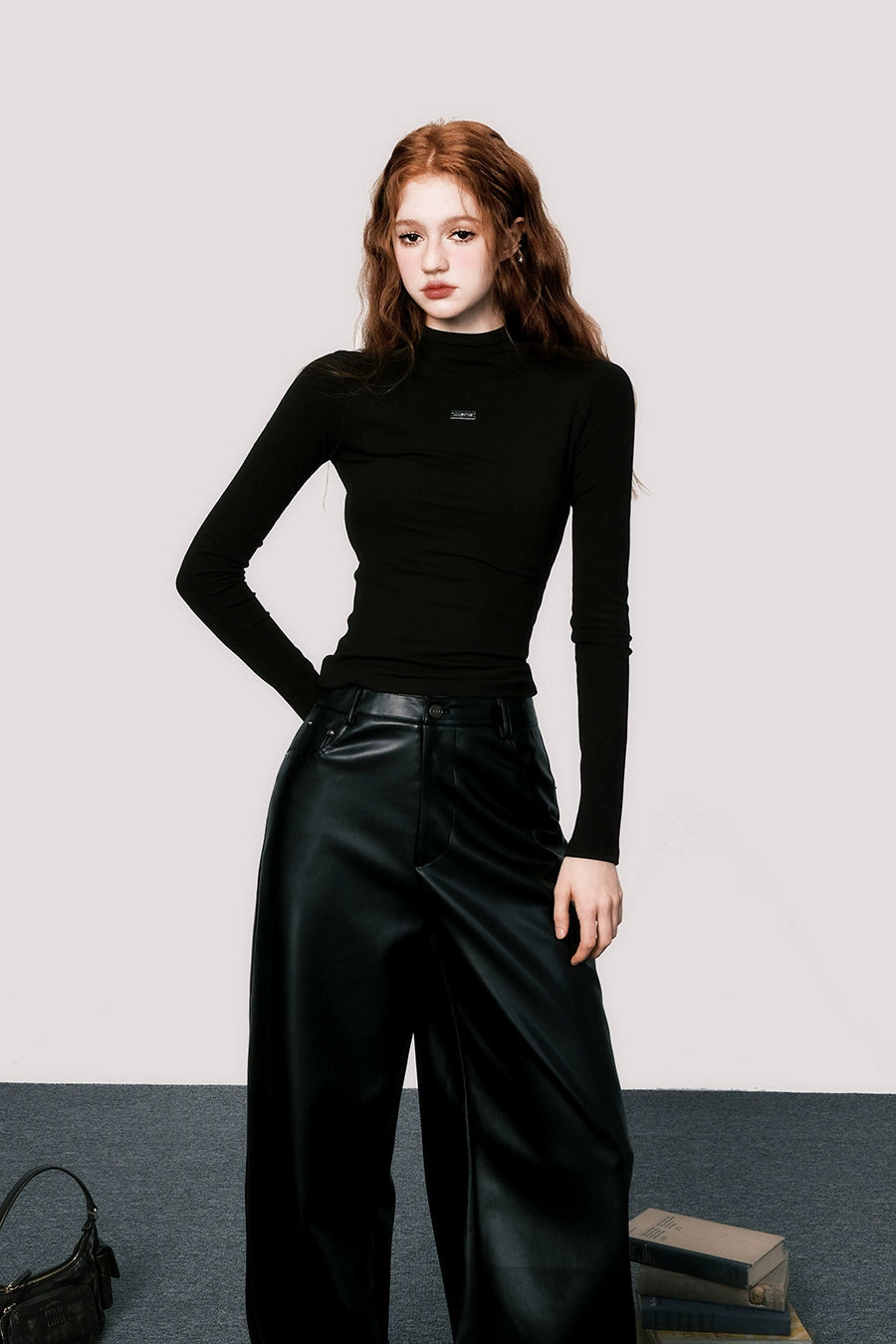 Chic Slim Black Leather Pants - High Waist
