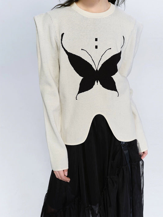 Thorn Butterfly Sweet Cool Butterfly Pattern Sweater