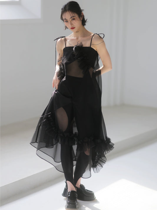 Асимметричная юбка в стиле пэчворк с ромбовидной сеткой