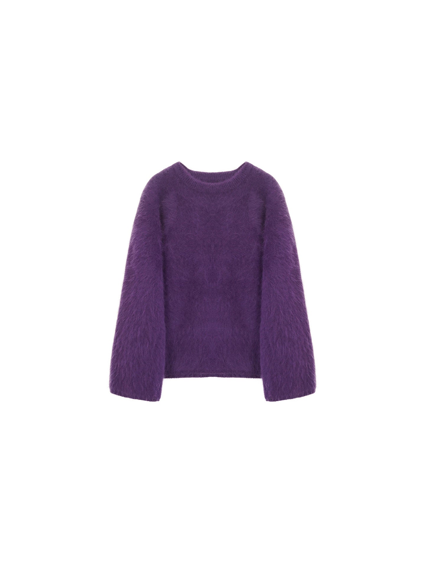 Rabbit Fur Blend Relaxed Knit Sweater