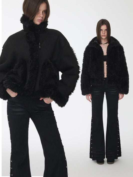 Reversible Suede Shearling Coat