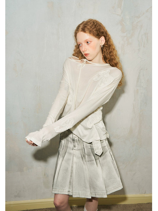 Bow Hollow Embroidered Top