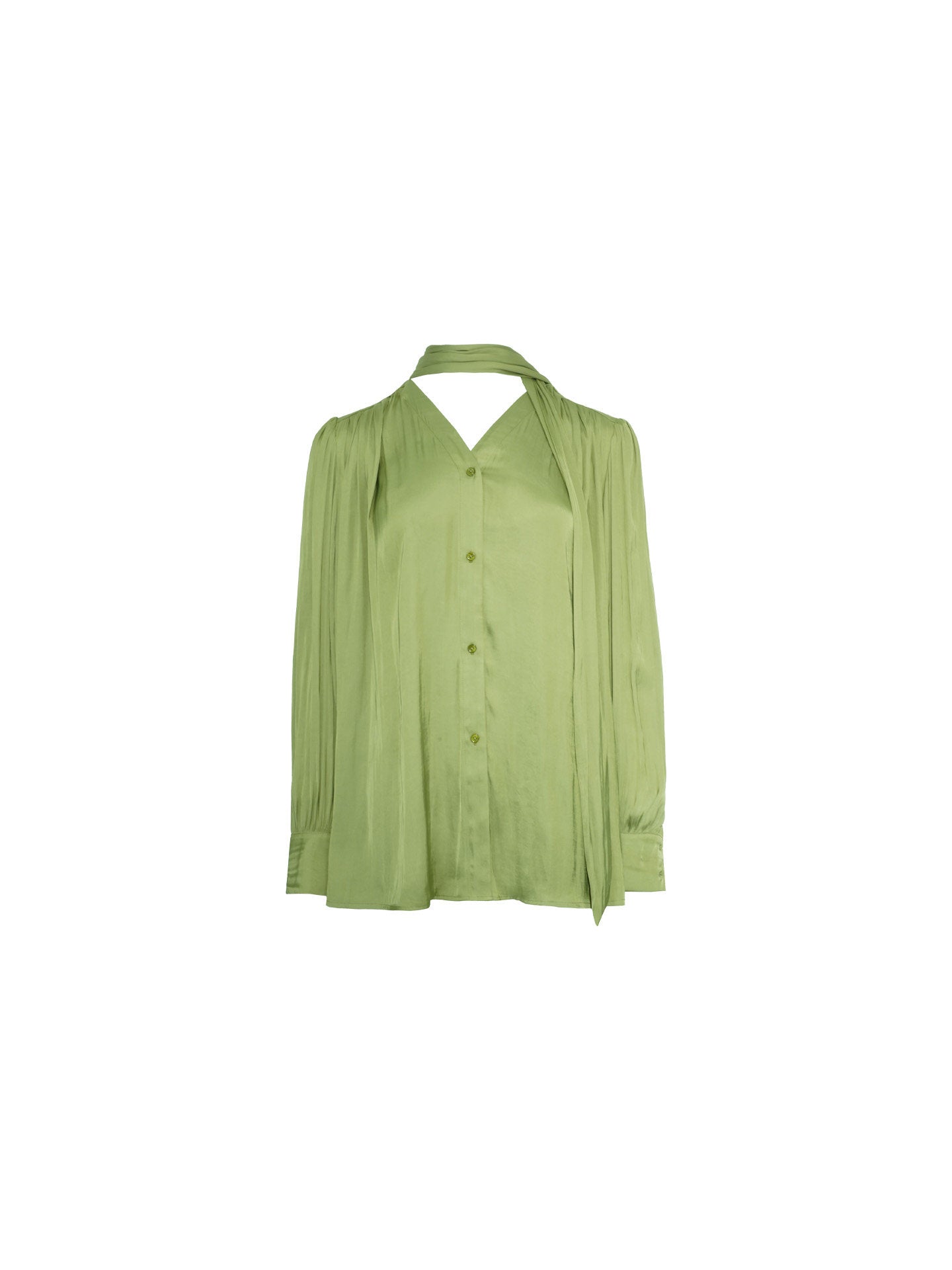 Yunshu Ruffle Tie-Neck Blouse