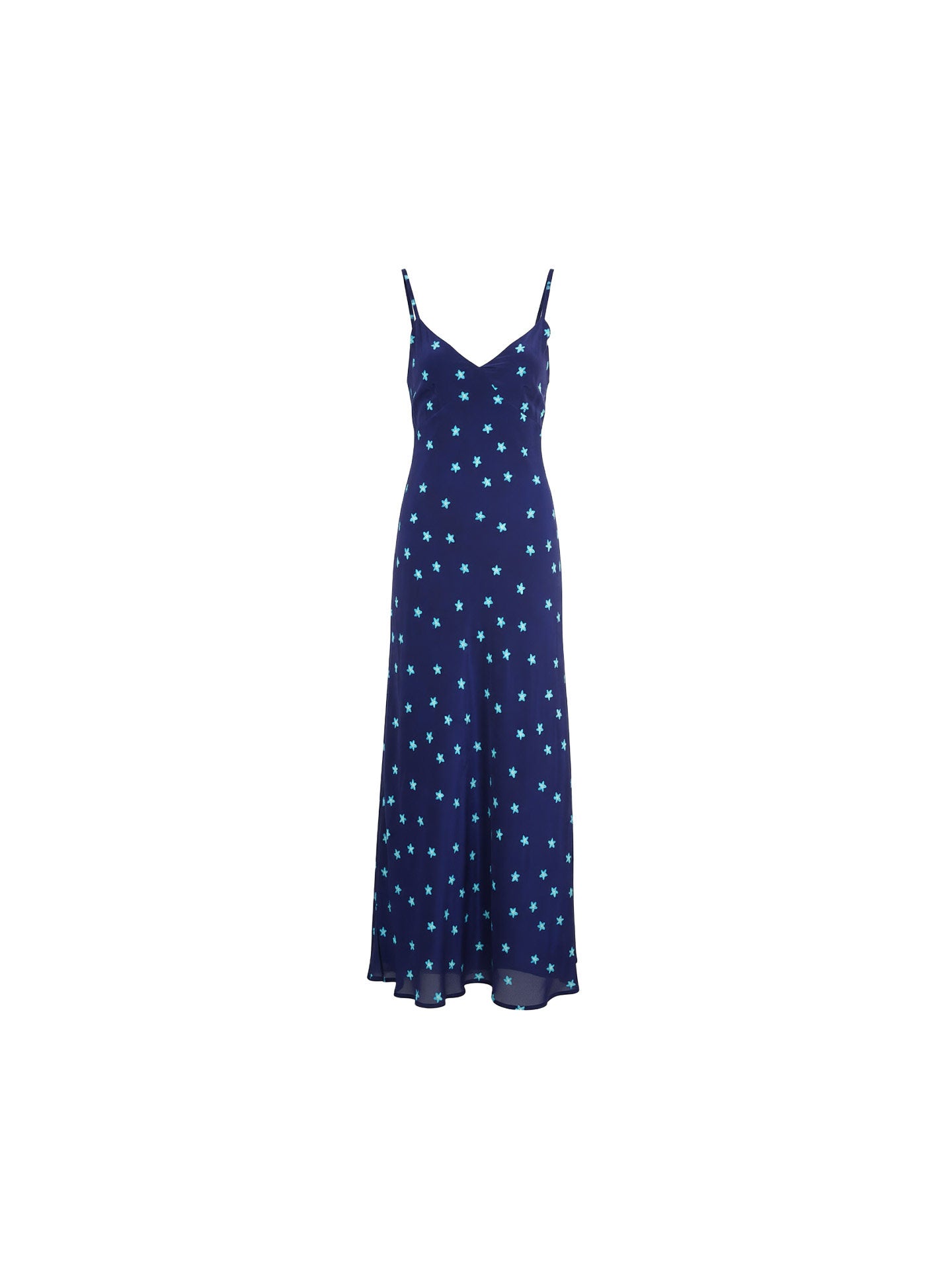 Blue Star Silk Chiffon Maxi Dress