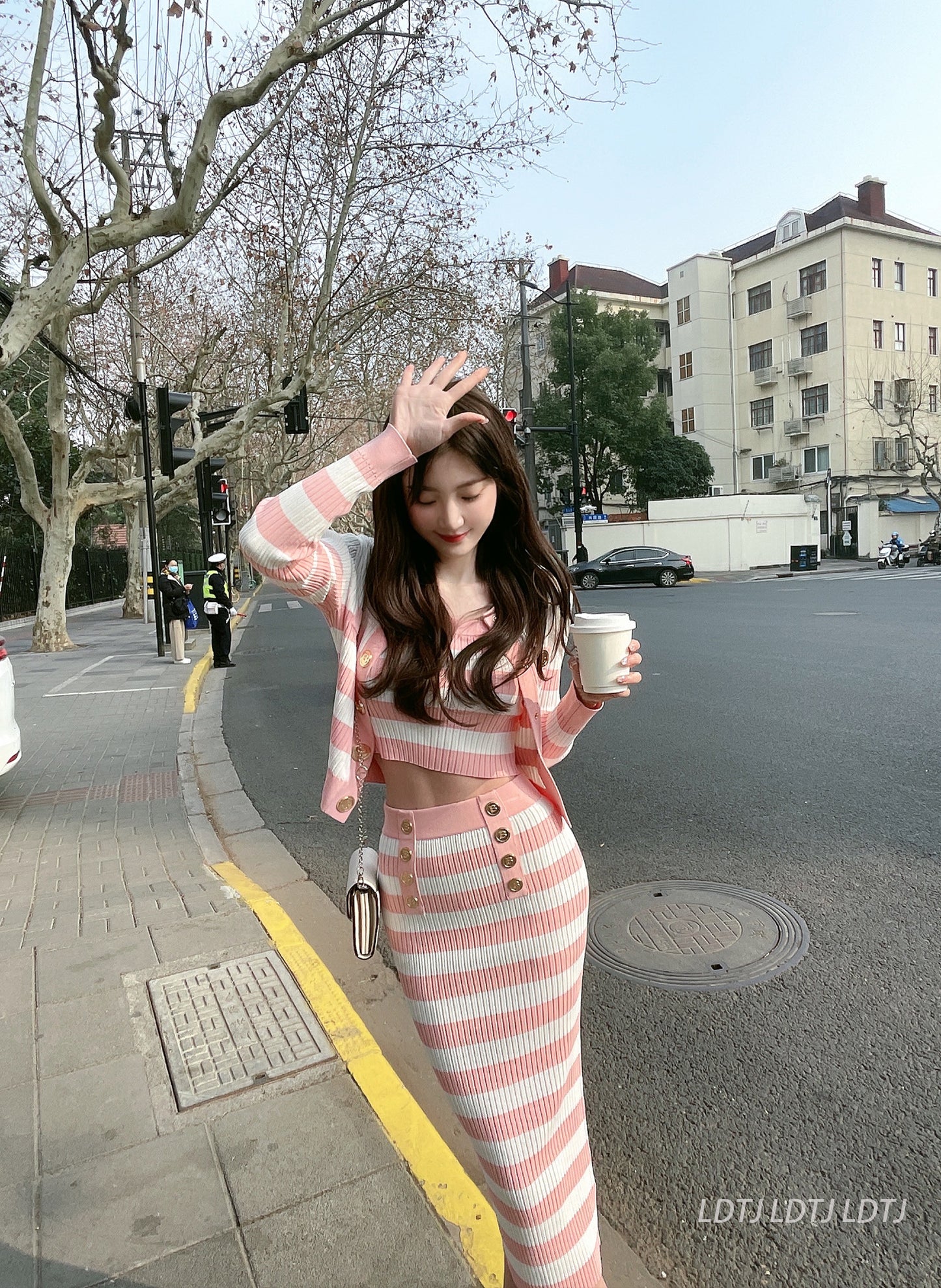 Pure Desire Pink Celebrity Wrap Hip Dress Set