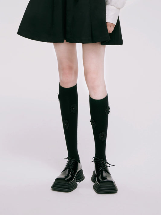 Black and White Floral Socks - Non Returnable