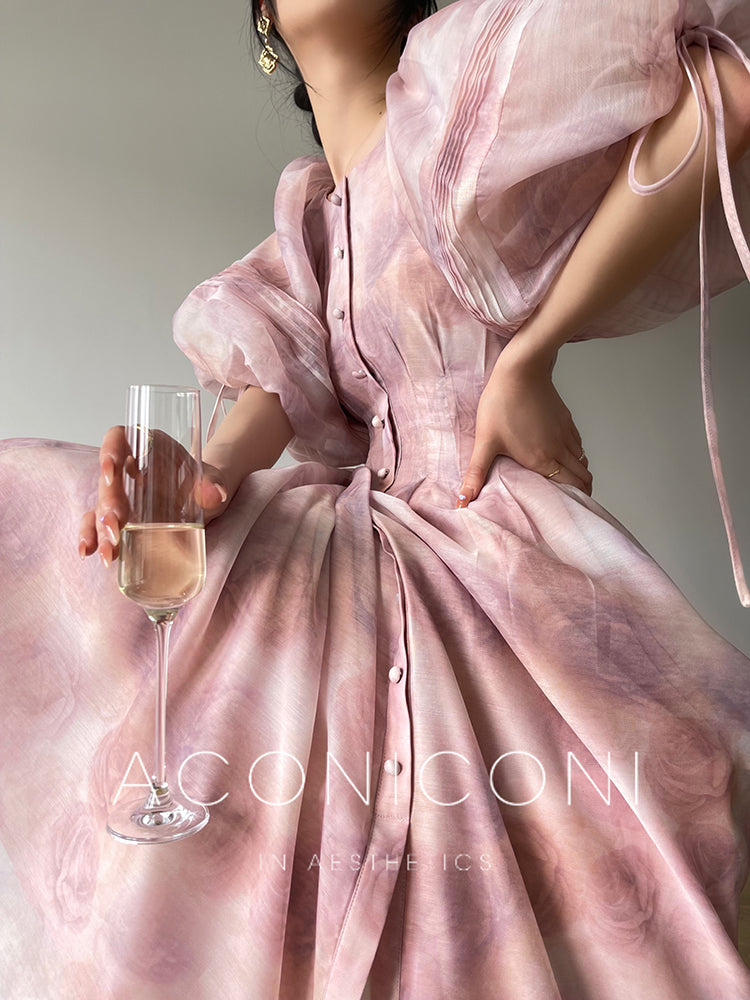 French Print Midi Skirt