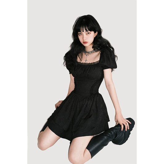 Sexy Jacquard Black Princess Dress - Summer