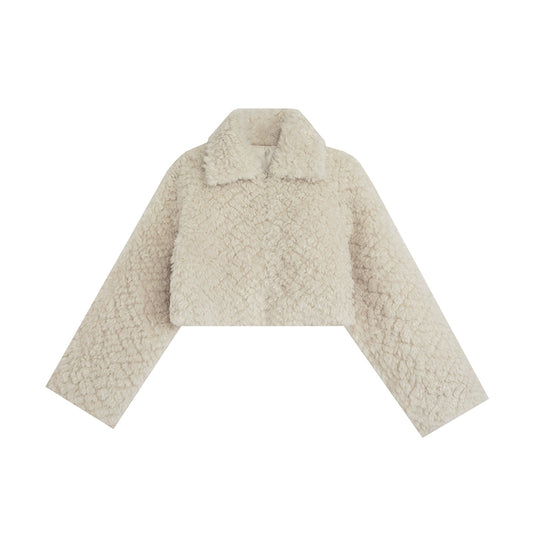 Short Lamb Wool Plush Coat