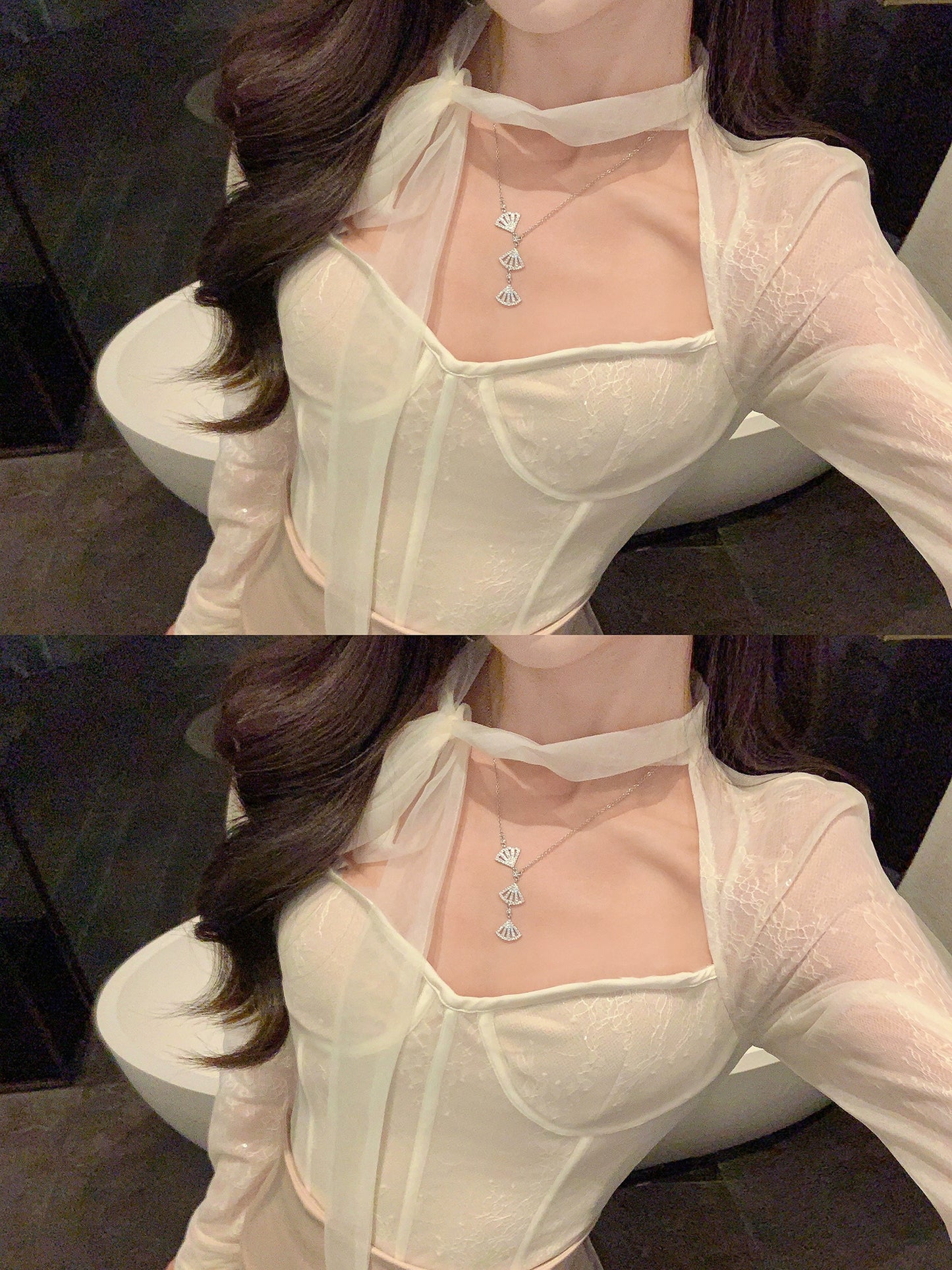 Sexy Lace Slim Fit Top by Sheng Sheng
