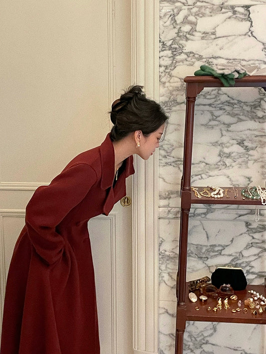 Reversible Tweed Jacket with Wool Skirt – Retro Hepburn Winter Set