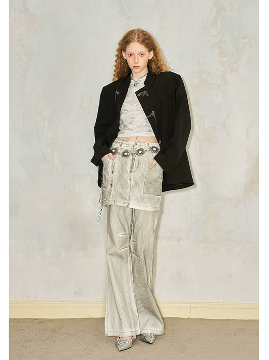 بنطال تنورة واسع الساق للإجازة