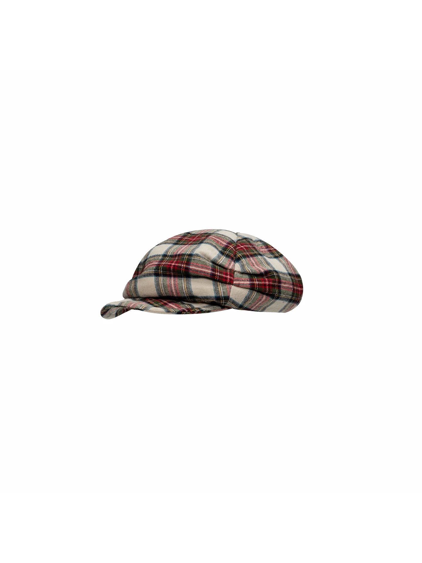 Retro British style two-tone plaid newsboy cap for women, literary and versatile, face-flattering beret