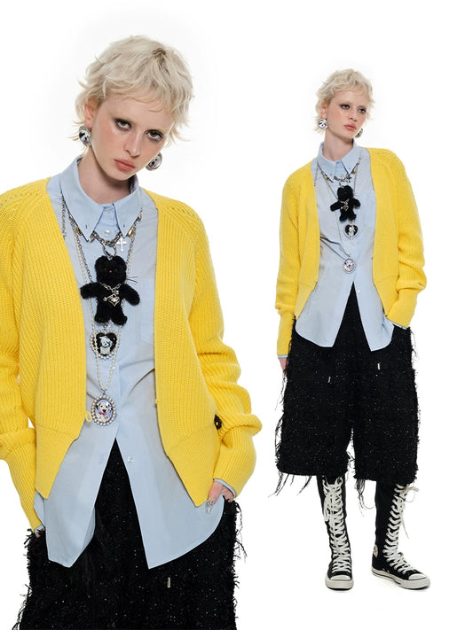 Heavy Raw-Edge Cropped Casual Pants – Straight-Leg Design Sense