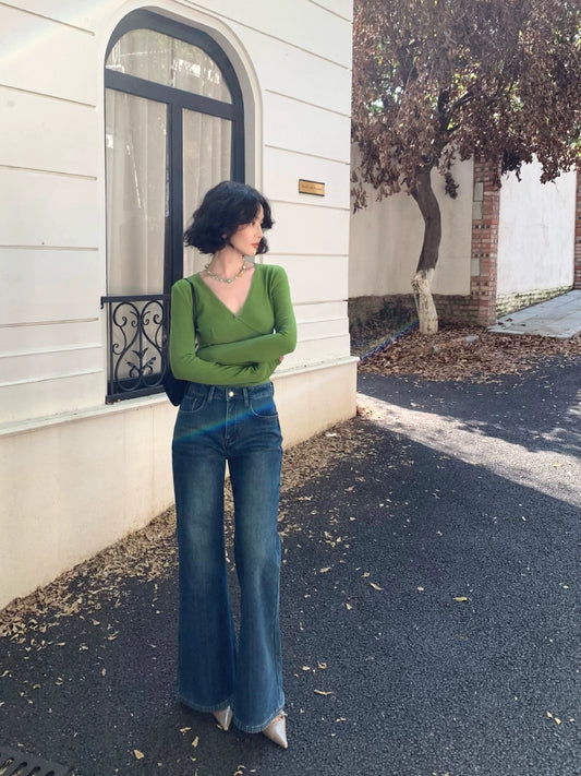 Thin Fleece-Lined Jeans – Double 11 Boot Mop Style