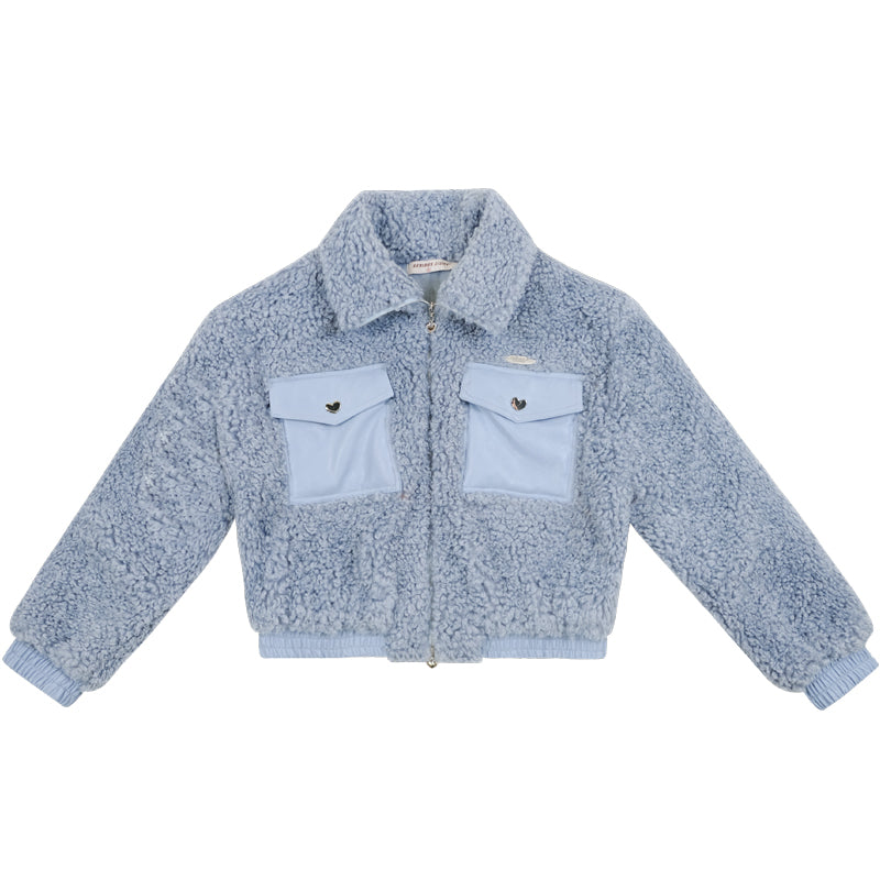 Thickened Blue Lamb Plush Coat