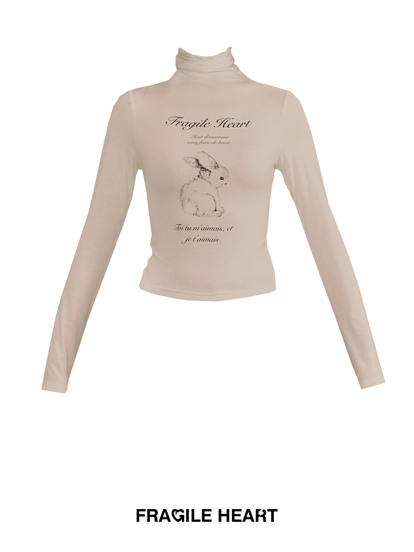 Rabbit Milk Candy High Neck Long Sleeve T-shirt