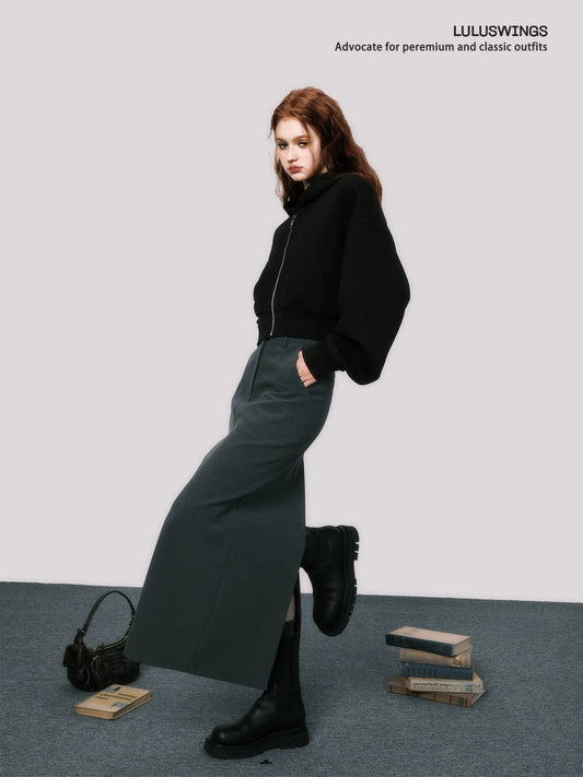 Sudadera con capucha holgada gris informal - American Lazy Girl