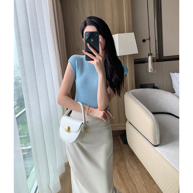 Blue Slim Fit Knit Top