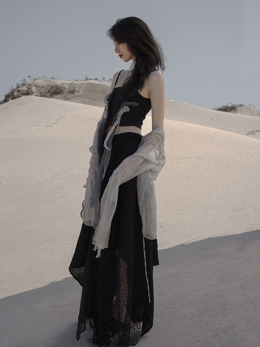 Juego de vestidos de seda floral de verano