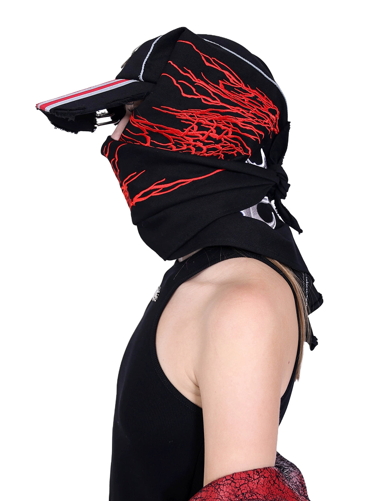 Original Fried Street Item Electric Moon Square Scarf Cap Genderless Heavy Industry Embroidery Future Y3K Baseball Cap