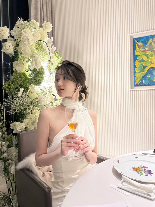 Fishbone Lace Slip Dress – Luxe New Year's & Birthday Gown for Engagements