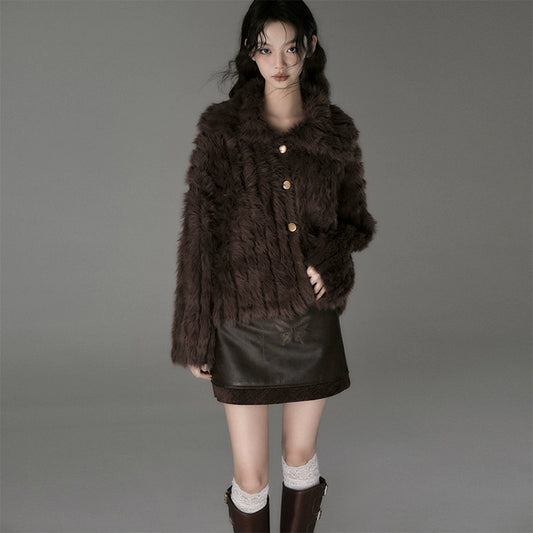 Moon and Old Dream Chain Butterfly PU Leather Short Skirt