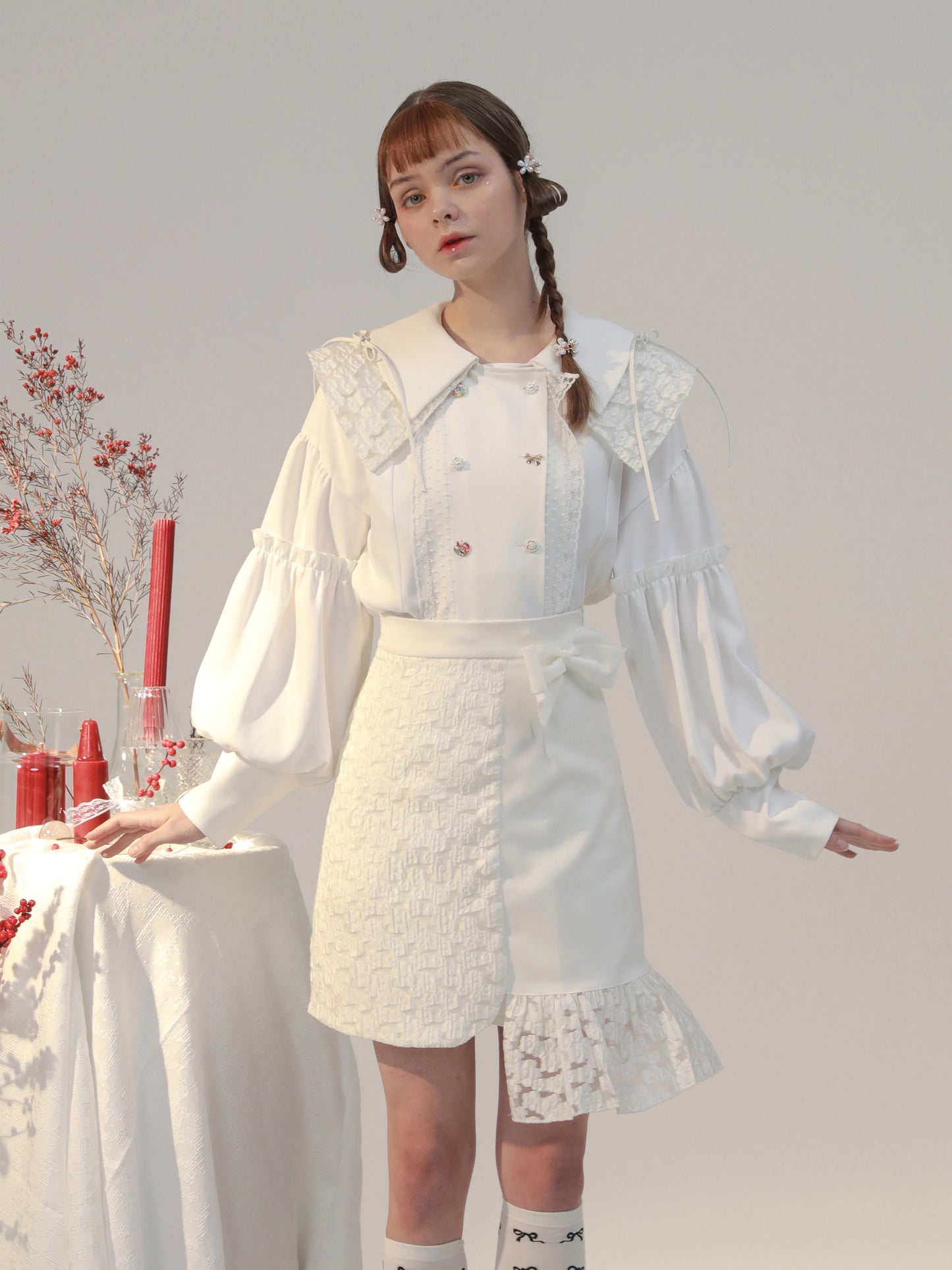 Crystal Ruffle Half Skirt