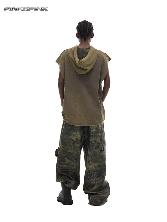 Cosmic Vortex Sleeveless Hooded Y3K Unisex Sweatshirt