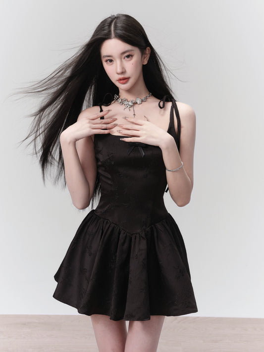 Spring Escape Bow Knot Jacquard Princess Skirt