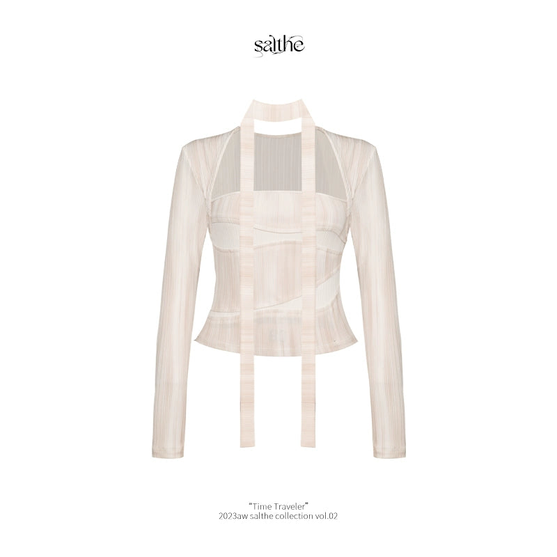 Lan Smoke Residual Shadow Deconstructed Slim Fit Knit Top