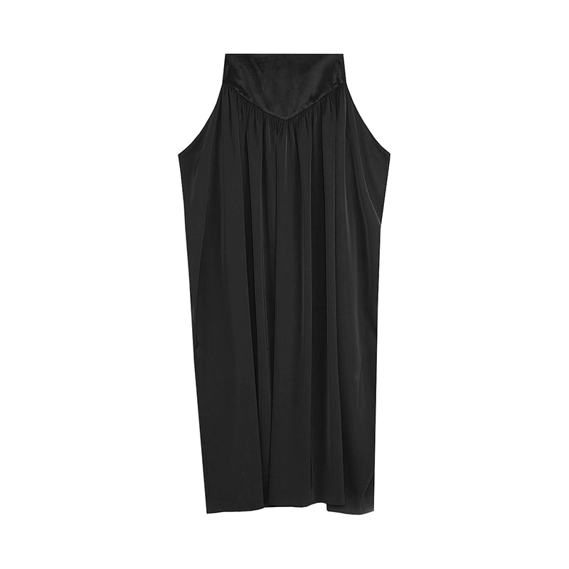 패치 워크 높은 허리 반 치마