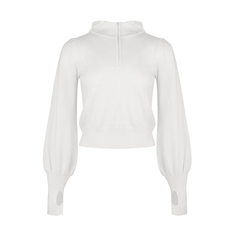 Solid Color Hooded Knit