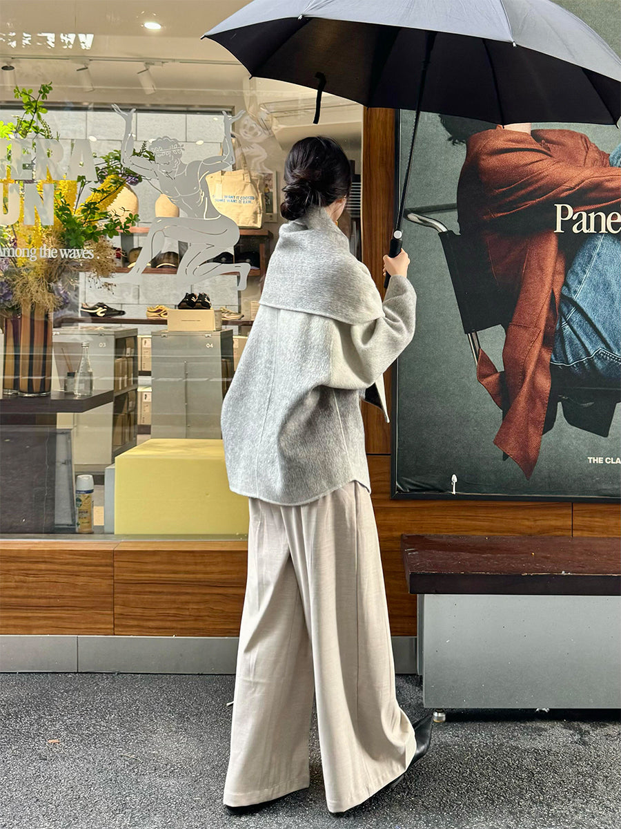 Gradient Cashmere Coat – Petite Shawl Cape with Timeless Luxury