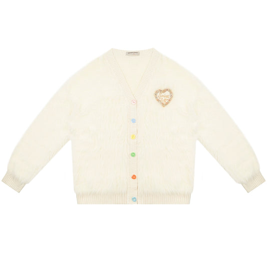 Кардиган из мягкой восковой шерсти | Теплый ленивый дизайн с V-образным вырезом в стиле ретро для осени/зимы