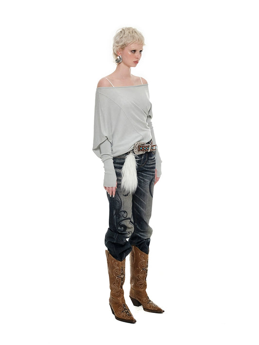 Asymmetrical Tencel Knit Cover-Up – Lightweight Slim Long Sleeve Base Layer