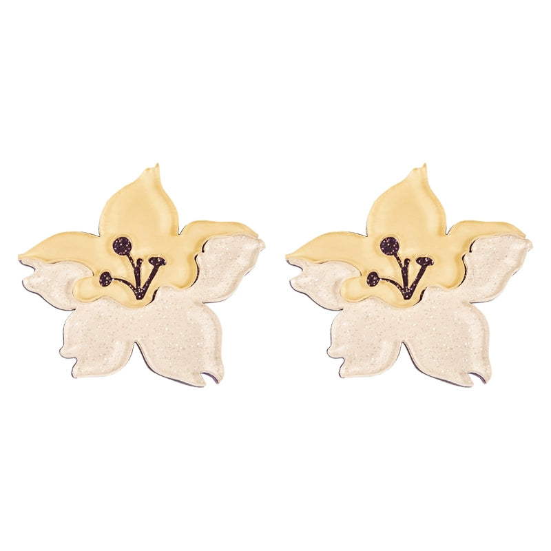 Японские вишневые акриловые серьги