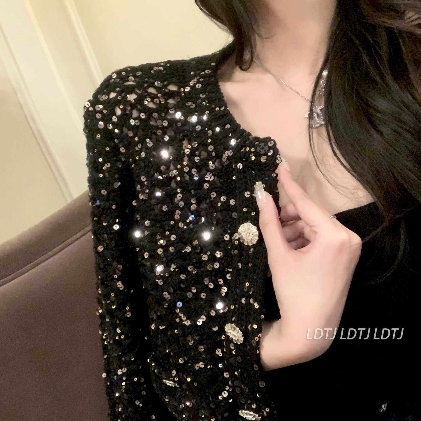 Celeb Sparkle Knit Cardigan